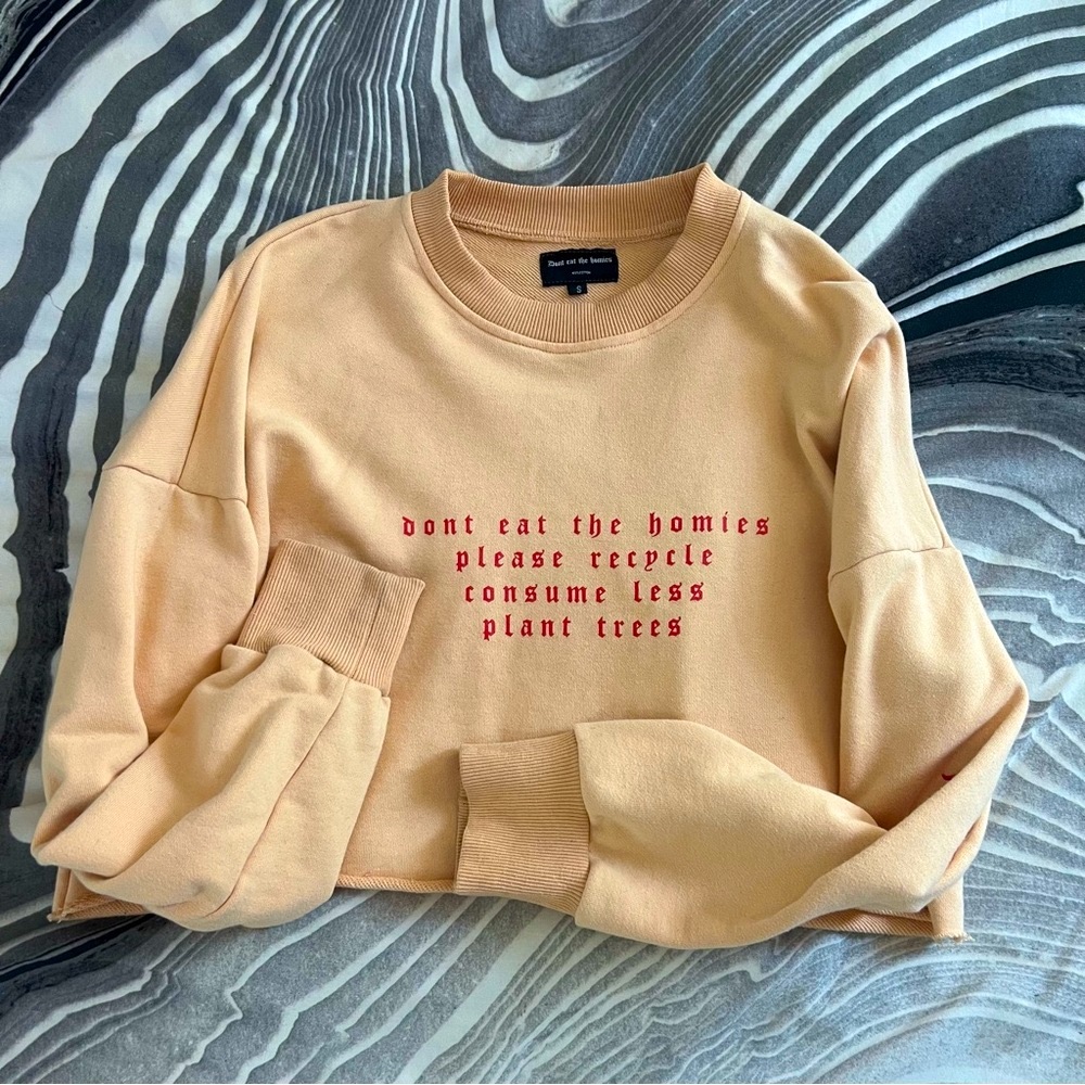 RARE Don’t Eat The Homies Cropped Crewneck